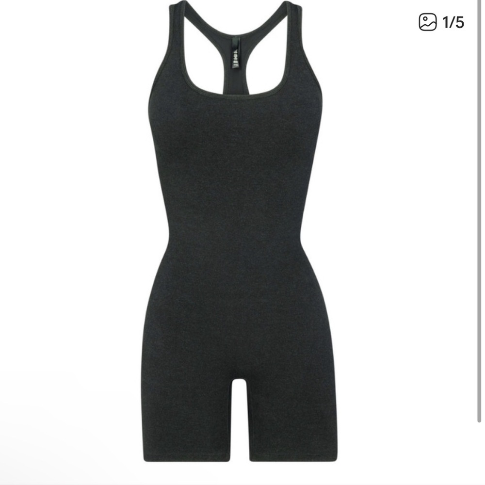 SKIMS OUTDOOR MID THIGH JUMPER-  WASHED ONYX